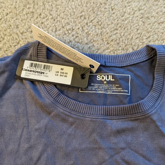 SOUL BY SOULCYCLE Seamless Crop Tank Gray Size Medium NWT - Picture 2 of 3